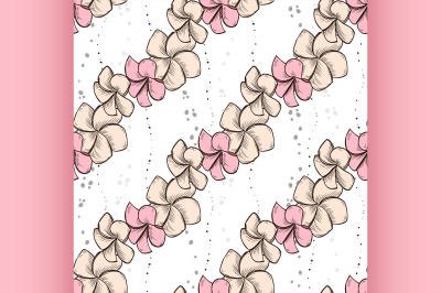 Vector color seamless pattern of plumeria flowers