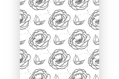 Vector lisianthus flowers and leaves