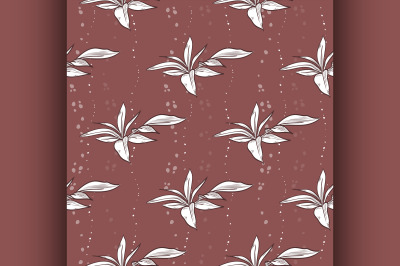 Vector seamless pattern of peony leaves