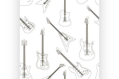 Set of bright electric guitars pattern