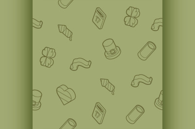 St.Patricks Day outline isometric pattern