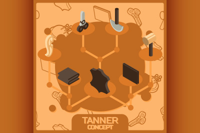 Tanner color concept isometric icons
