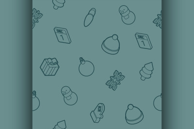 Winter outline isometric pattern