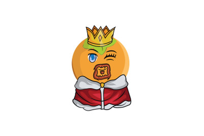 Persimmon Fruit King Cartoon Character