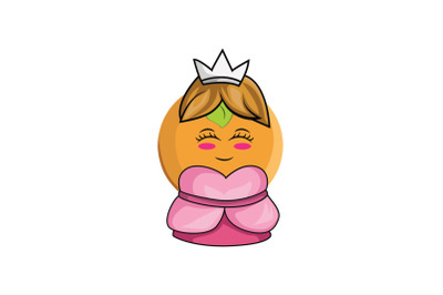 Persimmon Fruit Princess Cartoon Character