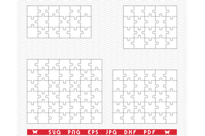 SVG &nbsp;White Puzzles, Separate Pieces digital clipart