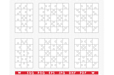 SVG &nbsp;White Puzzles, Separate Pieces digital clipart