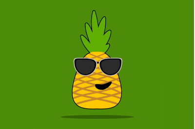 Summer icon with cool Pineapple