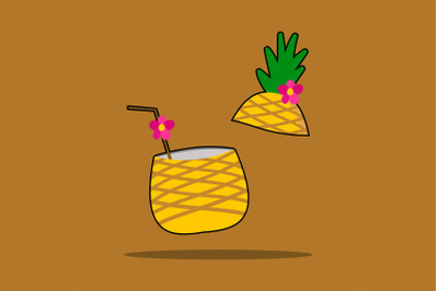 Summer Icon with Chunks of Pineapple