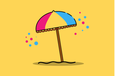 Summer Icon with Umbrella