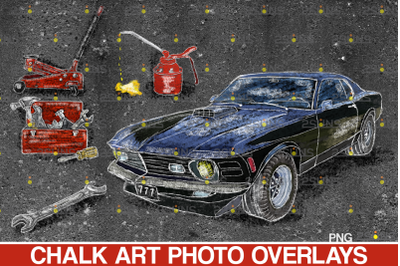 Overlay Car Set Father&#039;s Day Sidewalk Chalk Art