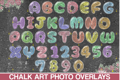 Chalkboard alphabet clipart Photoshop overlay Chalk art