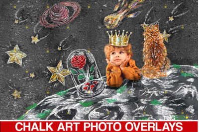 Sidewalk Chalk art Overlay, little Prince le petit prince