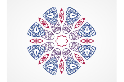 Ornament Abstract Navy Purple Red Color