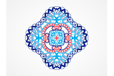 Ornament Abstract Navy Blue Red Color