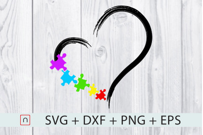 Autism Heart svg,Puzzle Piece,Vinyl,Decal,SVG,Digital File,PNG,Eps Dxf