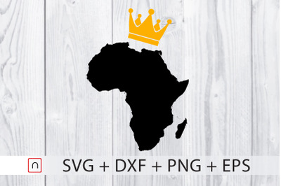 Africa Map Gold Crown King Svg,Cricut