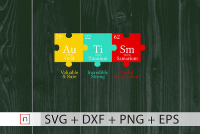 Autism Awareness,Chemical Element svg