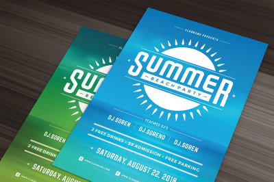 Summer beach party flyer template