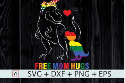 Free Mom Hugs svg&2C;LGBT Mom Rainbow svg