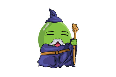 Lime Fruit Wizard Cartoon Character