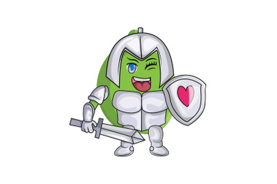 Lime Fruit Knight Cartoon Character