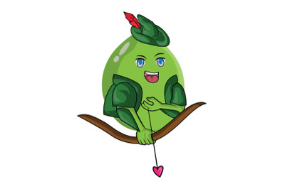 Lime Fruit Archer Cartoon Character