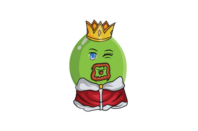 Lime Fruit King Cartoon Character