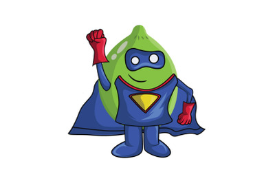 Lime Fruit Superhero Cartoon Character