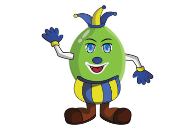 Lime Fruit Jester Cartoon Character