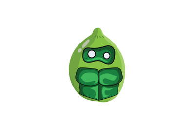 Lime Fruit Villain Cartoon Character