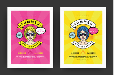 Summer 80s Party Flyer Template