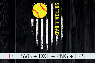 Father&#039;s Day,Softball DAD svg,US Flag