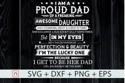 Proud Dad Of Awesome Daughter svg,dxf