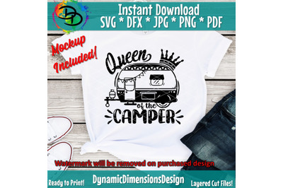 Queen of the Camper svg, Camping svg, Travel svg, Camping quote svg, C