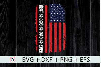 Best Dog Dad Ever,Cool American Flag svg