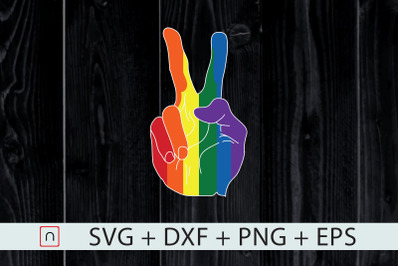 Rainbow Peace Hand,LGBT,Gay Pride Month