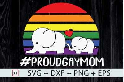 Proud Gay Mom,Elephant Rainbow,LGBT Flag