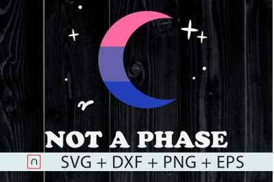 Not A Phase,Bisexual LGBTQ Flag Moon svg