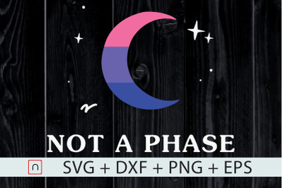 Not A Phase,Flag Moon Bisexual,LGBTQ svg