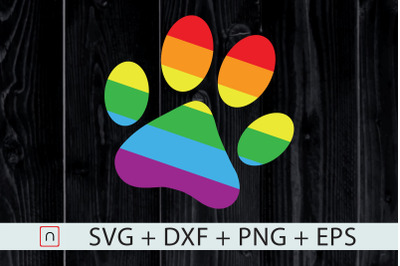 Rainbow Paw Print,LGBT Dog Paw