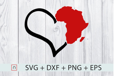 Love Africa Heart Map,Africa Love