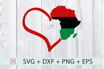 Love Africa Heart Map Flag,Africa Love