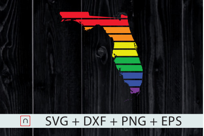 Florida State-Map Rainbow-LGBT Pride