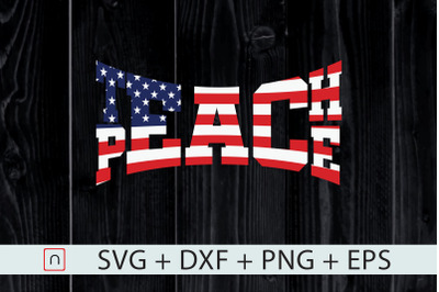 Teach Peace American Flag 4th of July