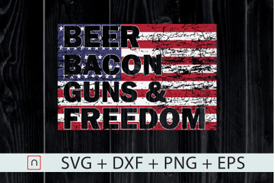 Beer Bacon And Freedom 4th of July