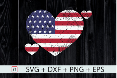 4th of July Heart US Flag Patriotic