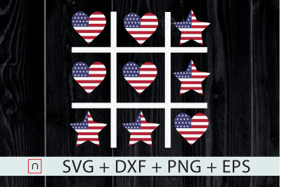 4th Of July Tic Tac Toe Game Patriotic