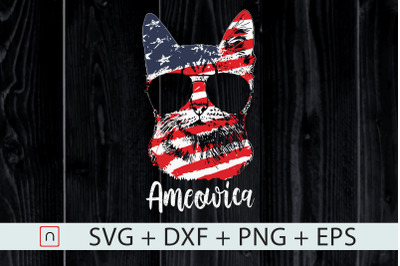 Cute Cat Ameowica USA Flag 4th of July