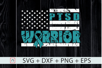 PTSD Awareness Warrior Patriot USA Flag